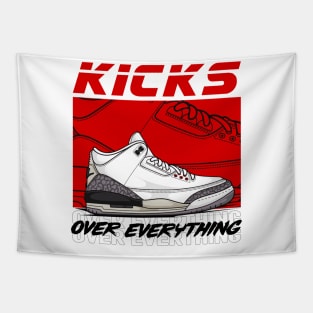 AJ 3 Retro White Cement Sneaker Tapestry