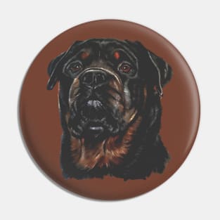 Rottweiler Head Artistic Pet Portrait Cut Out Pin