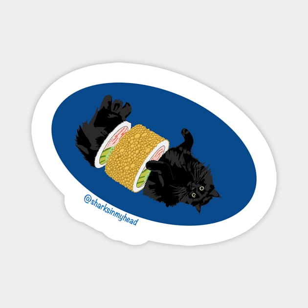 Sushi Cat - Crunchy Sabrina Roll Magnet by Sharksinmyhead