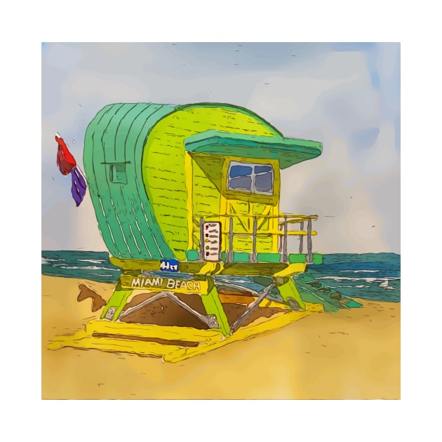 Cute Lifeguard tower in South Beach Miami Florida by WelshDesigns