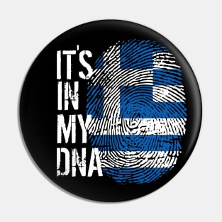 Greece Flag Fingerprint My Story DNA Greek Pin