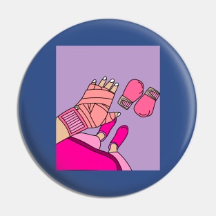 Boxing Female Boxer Retro Boxing Gloves Pin