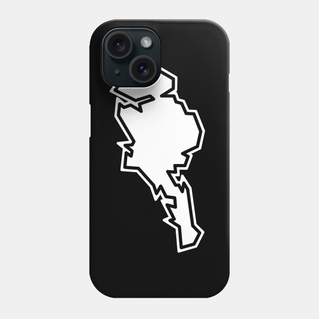 Quadra Island BC Outline in Ivory White - Quadra Island Phone Case by City of Islands