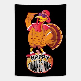 Happy Thanksgiving Funny Turkey Day Toddler Turkey Lovers Funny Thanksgiving Gift Tapestry