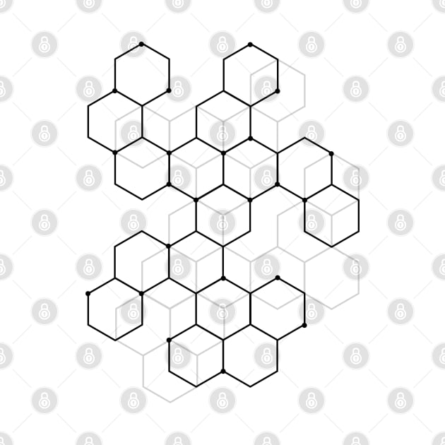 Hexagon Pattern Mathematics Science Graphic Design by DetourShirts