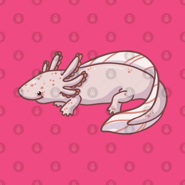 Axolotl (Leucistic) by bytesizetreasure