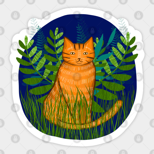 Jungle Ginger Cat - Cat - Sticker