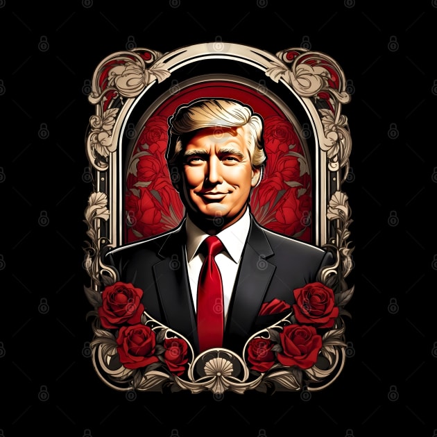 Donald Trump 2024 MAGA retro vintage floral design by Neon City Bazaar