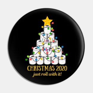 2020 Funny Quarantine Christmas Toilet Paper Tree Gifts Shirt Funny Christmas Lights Gifts Pin