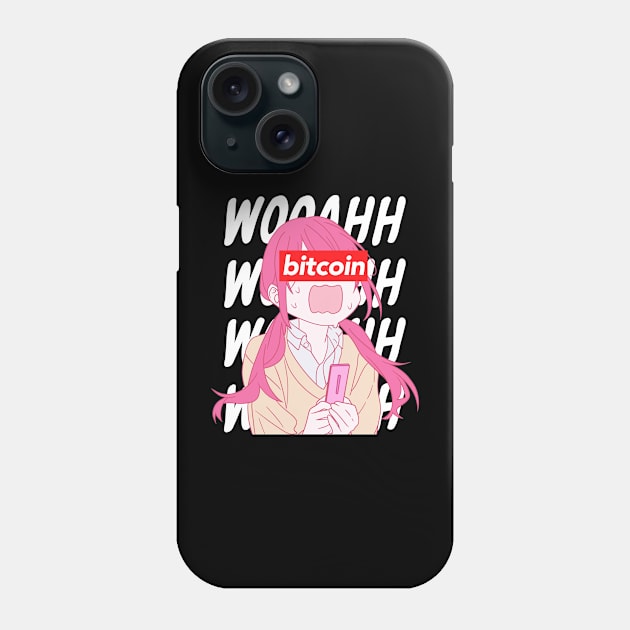 Anime girl bitcoin Phone Case by Imaginbox Studio