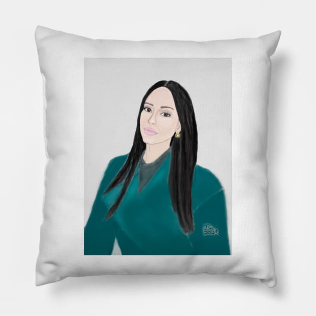 Jessica Alba Pillow by Caterino Books and Art