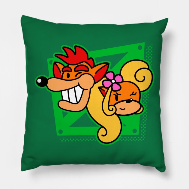 A couple of bandicoots  II Pillow by evasinmas