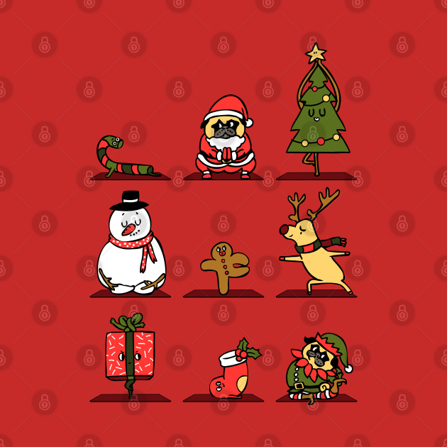 Christmas Yoga - Yoga - T-Shirt | TeePublic