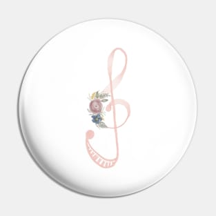 Watercolor Music Note - Treble Clef Pin