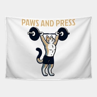 Paws and Press: Cat Power Lifter Tapestry