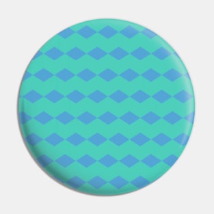 Pattern Blue, Green and Turquoise geometric Shapes Art Pin