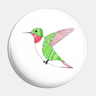 Ruby-Throated Hummingbird Pin