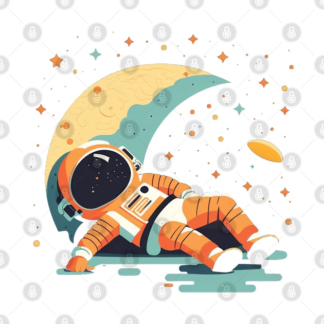 Astronaut sleeping in space by Bakr