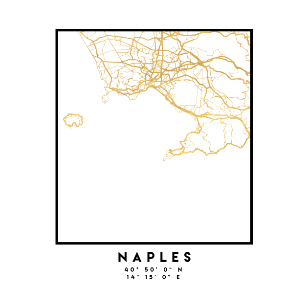 NAPLES ITALY CITY STREET MAP ART by deificusArt