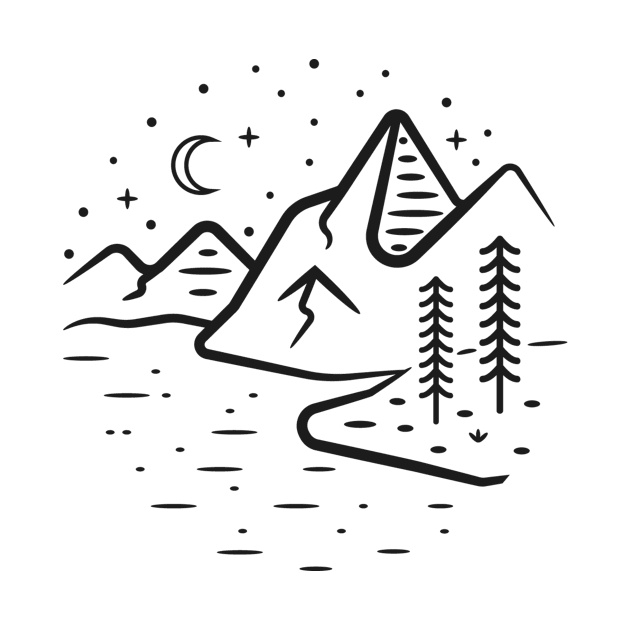 Night mountains illustration by MajorArt