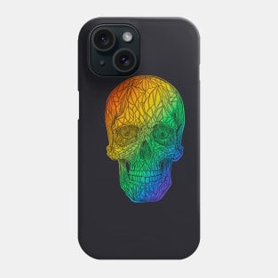 Rainbow skull design with black lines Phone Case