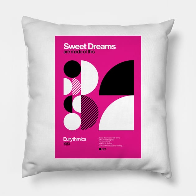 Sweet Dreams (Are Made of This) - Eurythmics Typographic Poster Pillow by sub88