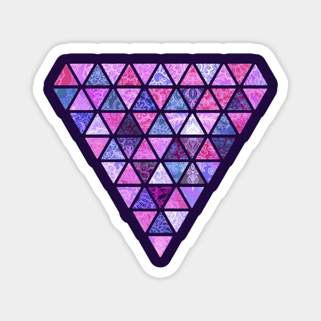 Berry Purples - Triangle Patchwork Pattern Magnet by micklyn