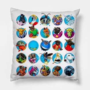 Silver Age Gaggle of Superheroes Pillow