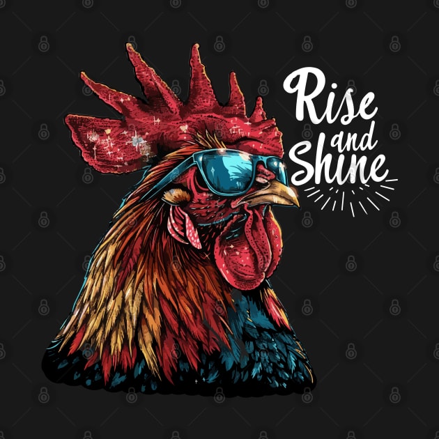 Rise and Shine - Rooster (with White Lettering) by VelvetRoom