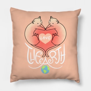 Love the Earth - Cat Heart V.2 Pillow