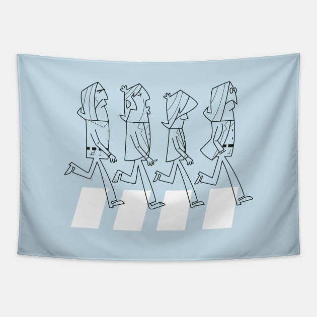 Kawaii Abbey Road Tapestry by NICKROLL