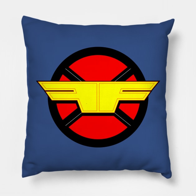 South Kongress "Fan X Fan" Shield Pillow by ceehawk