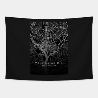 Washington D.C. City Map dark Tapestry