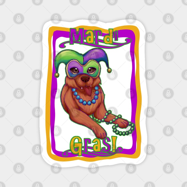 Mardi Gras Dog Magnet by SakuraDragon