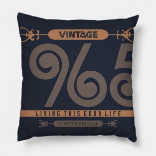 55th Birthday T-Shirt - Vintage 1965 Pillow