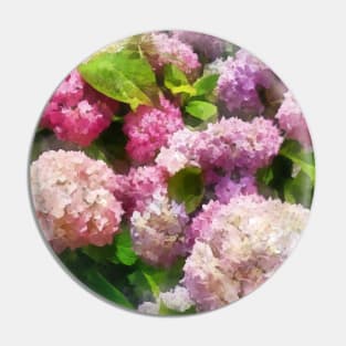 Pink and Lavender Hydrangea Pin