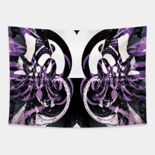 Purple Black Contemporary Scrollwork Wrought Iron Tapestry