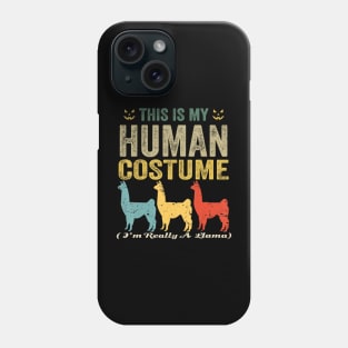 This is my human costume i'm really a llama funny halloween Phone Case