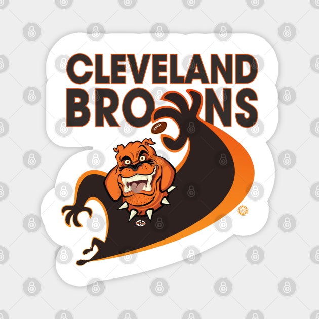 Cleveland Browns BullDawg Whoosh Ballin Magnet by Goin Ape Studios