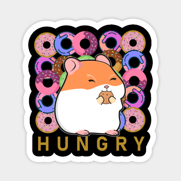 Hamster Donut Funny Magnet by Imutobi