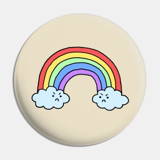 Grumpy Rainbow Clouds Pin