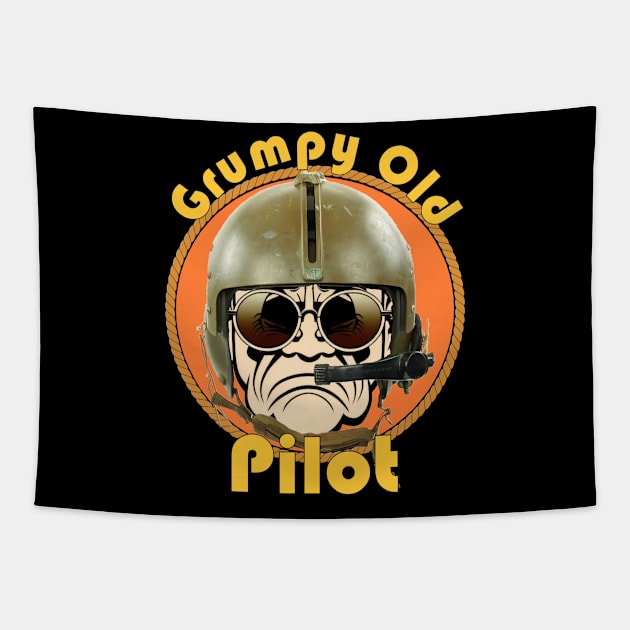 Grumpy Old Pilot Tapestry by Airdale Navy