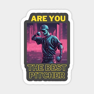 baseball cyberpunk art design Magnet