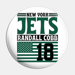 New York Jets Cobb 18 American Flag Football Pin