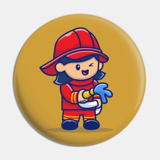 Cute Firefighter Pin