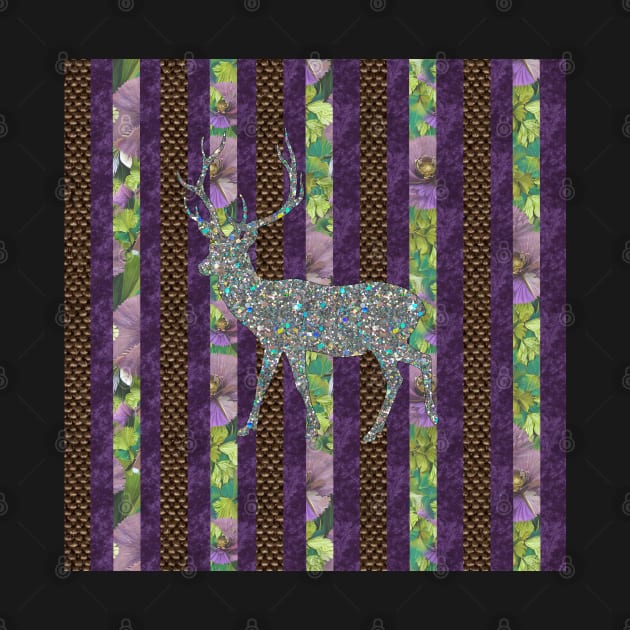 Glitter Deer Vintage Chic by PurplePeacock