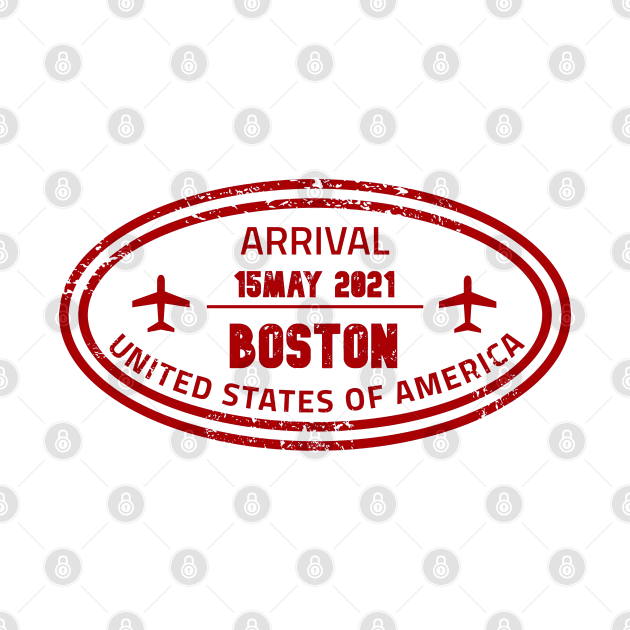 Boston passport stamp by Travellers