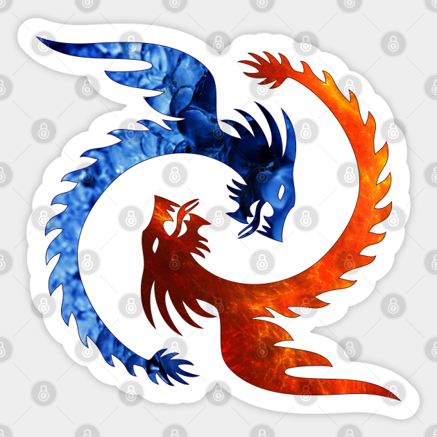 Dragon Yin Yang Dragon Yin Yang Sticker Teepublic