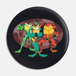 Fighting Toads Pin