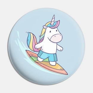 Unicorn Surfer Pin